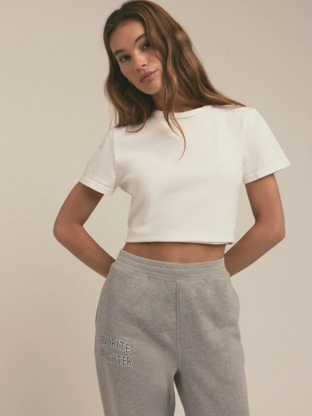 FAVORITE DAUGHTER Light Gray The Collegiate Jogger Sweatpants Size XS